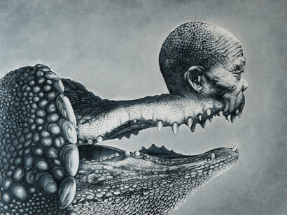 José Molina. Avarizia, 2016. Matita grassa su carta
