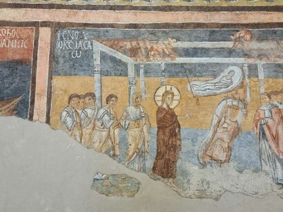 Oratorio, La guarigione del paralitico, VIII secolo, foto Federica Antenozio