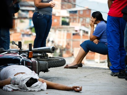 Víctimas de un crimen en Caracas