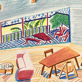 Landscape: Division and Development. Courtesy Sara Kay Gallery. Image copyright: David Hockney