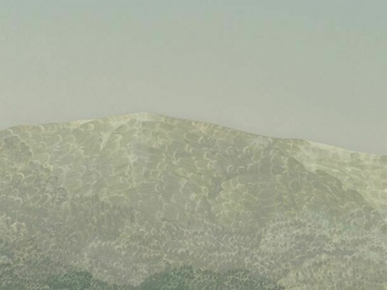 Jake Longstreth, Detail of Particulate Matter #16, 2013, oil on canvas with artist frame, 19 by 15 inches