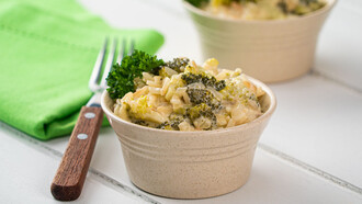 Arroz con brócoli y queso