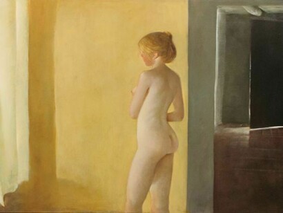 Julio Larraz, Untitled, 1977, oil on canvas, 38 x 54 in. 96.5 x 137.2 cm
