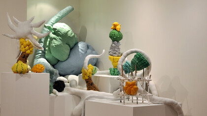 Elly Thomas 'Untitled collection of works' 2019, mixed media installation. Photo courtesy of Michaela Nettell