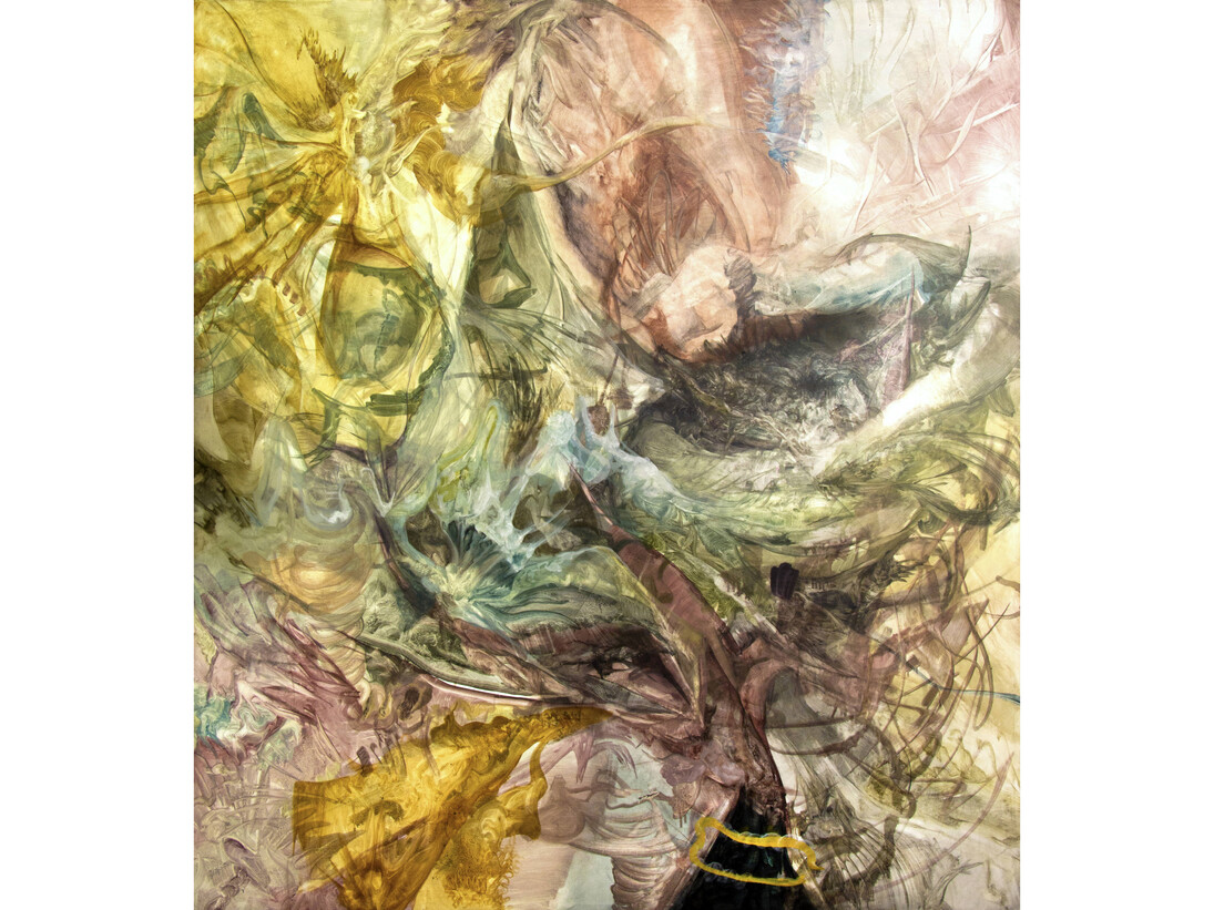Jordan Clayton, Proteolysis of Amyloid Beta (A4) Precursor Protein, Oil on Canvas, 60 x 24 inches