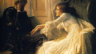 «La confesión», Frank Dicksee (1853-1928)