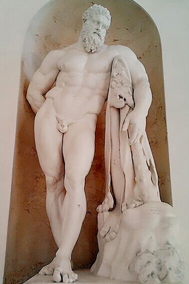 Baths of Caracalla Farnese Hercules statue, Capitoline Museums, Rome, Italy