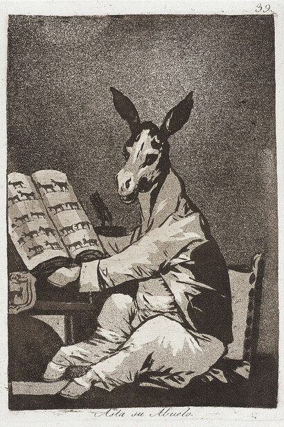 Francisco de Goya, Capricho № 39: Asta su abuelo (1799)