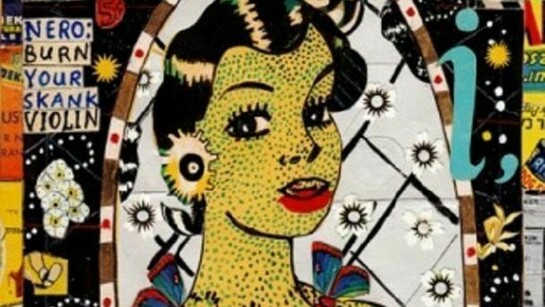 The Sky At Ohio, 2012, Mixed media on paper, 9 x 5.75 inches