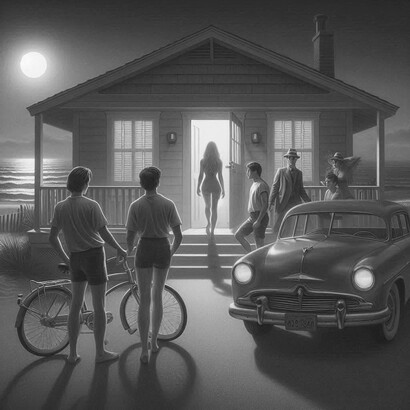 Lucía y sus amigos, vacacionando en la casa de la playa