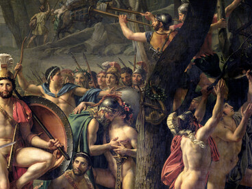 Jacques-Louis David, Leónidas en las Termópilas (detalle), 1814