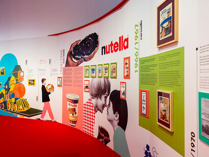 Joyn! Un viaggio nel mondo Nutella® per i suoi 60 anni, vista della mostra. Per gentile concessione di Maxxi