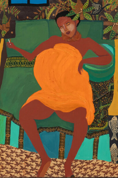 Dindga McCannon, Pat is pregnant (detail), 1977. Courtesy of Fridman Gallery