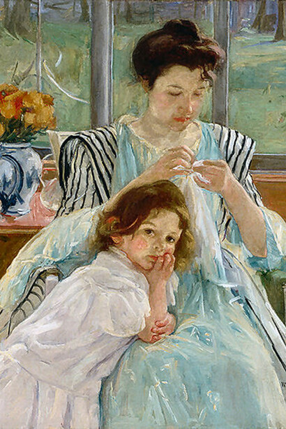 Mary Cassatt. Giovane madre che cuce, 1901