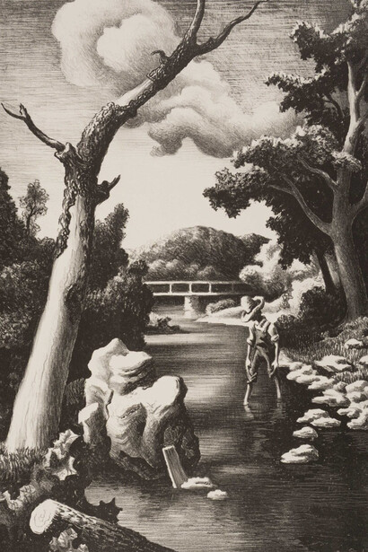 Thomas Hart Benton, Shallow creek (detail), 1939. Courtesy of Blanton Museum of Art