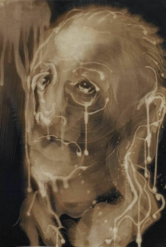 Miquel Barceló, Modiano 2, 2011, Bleach, chalk, and charcoal on canvas, 25 5/8 x 19 5/8 inches (65 x 50 cm), Art © Miquel Barceló, 2011. Photo © André, Morin, 2013