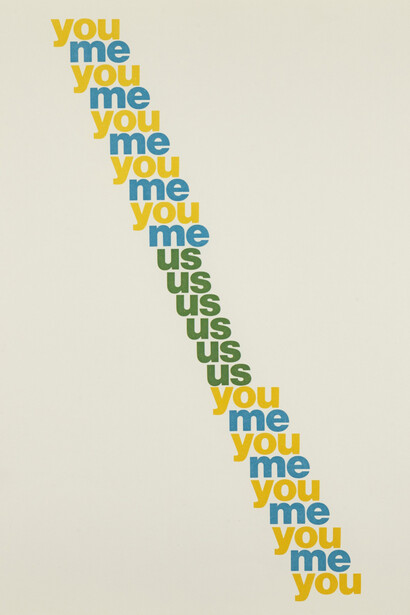 Ian Hamilton Finlay, you/me, 1968. Courtesy of Museum of Edinburgh