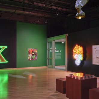 Awol Erizku, X, exhibition view. Courtesy of CAAM