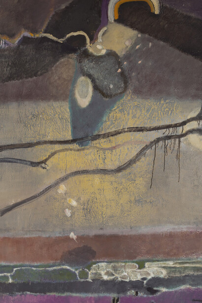 Arthur Okamura, Phrases for a crescent moon (detail), 1959. Courtesy of Paul Thiebaud Gallery