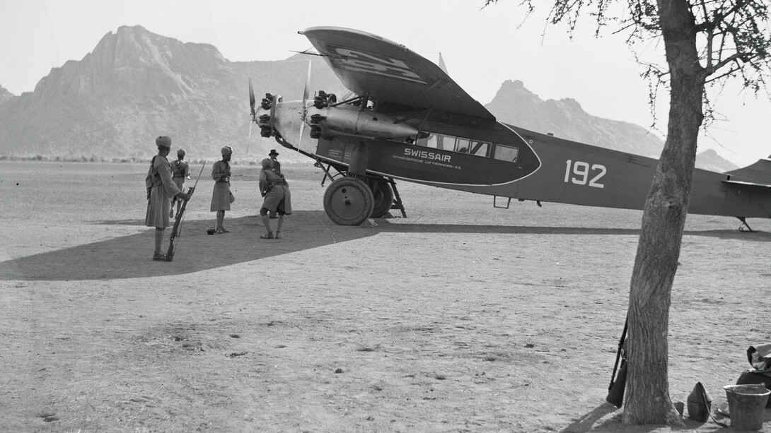 In 1934 Mittelholzer and his crew delivered this retired Swissair craft personally to Emperor Haile Selassie of Abyssinia in Addis Abeba.
ETH Library, Zurich