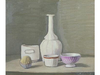 Giorgio Morandi, 1890-1964, Still Life, 1946, Oil paint on canvas, 375 x 457 mm © DACS, 2015
