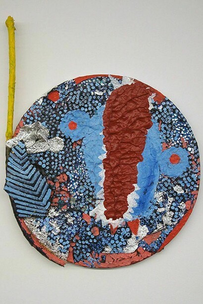Michael Buthe, Untitled, 1992, mixed technique, circular, 40 cm + height- 25 cm