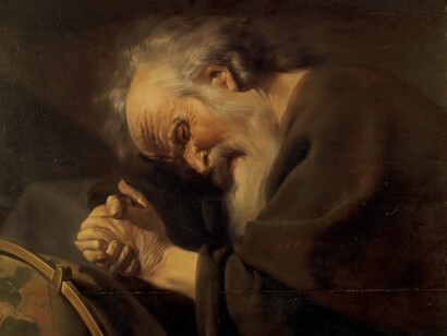 Johannes Moreelse; Heráclito, 1630, Centraal Museum, Países Bajos (detalle)