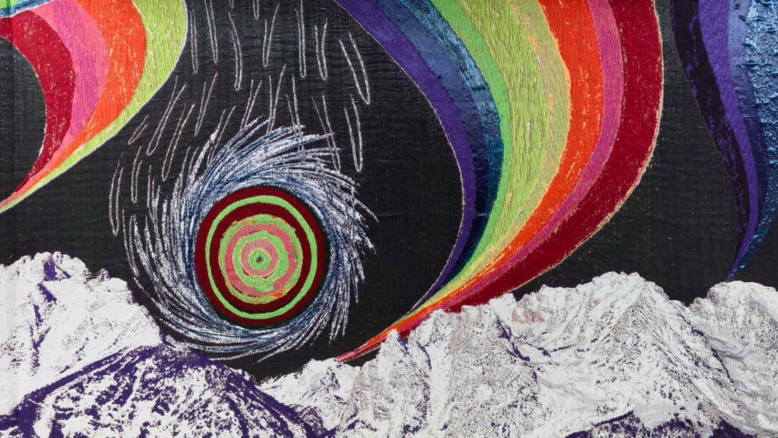 Liz Collins, Rainbow mountain weather, 2024. Courtesy of Risd Museum