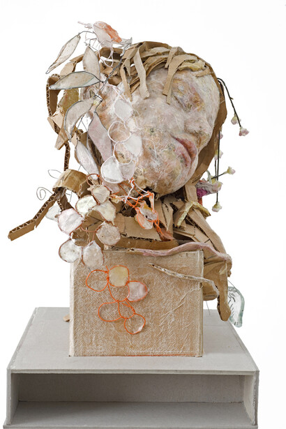 Vally Nomidou, Spring, paper construction on metal stand, 2013-14