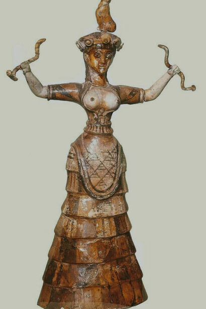 La dea dei serpenti, Palazzo di Cnosso, Creta, Grecia 