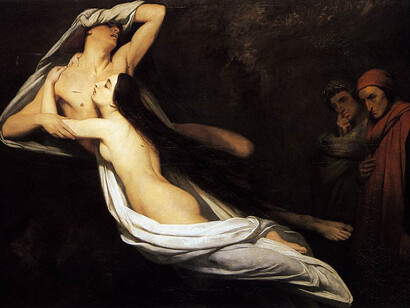  «Les ombres de Francesca da Rimini et de Paolo Malatesta apparaissent à Dante et à Virgile» (1835), Ary Scheffer