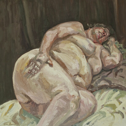 Tim Benson, Sharon asleep, oil on canvas, 48 inches x 48 inches