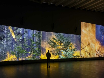 Eija-Liisa Ahtila, Reflexion eines waldes, ausstellungsansicht. Mit freundlicher genehmigung des Serlachius-Museums