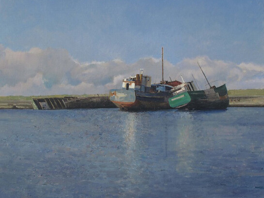 Xavier Rodés, Camaret sur mer, 2014, Oil on Canvas,  23½"  x 28¾"