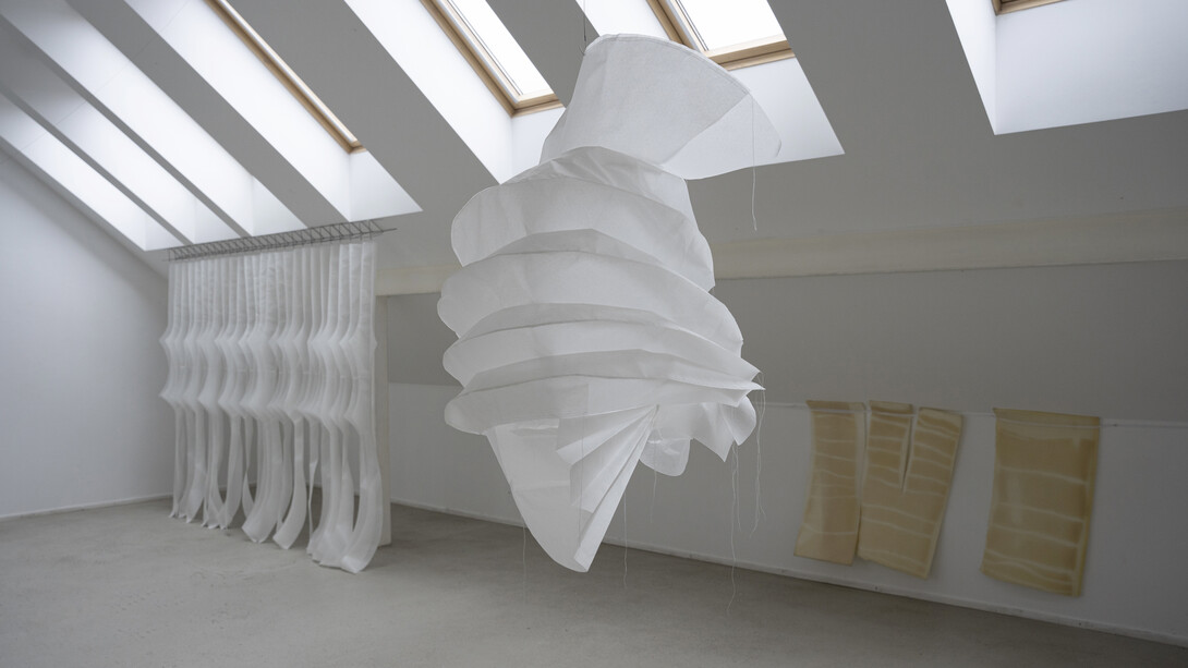 Laura Matukonytė and Emilija Višinskaitė, Sensing takes time, exhibition view. Courtesy of Meno Parkas Gallery