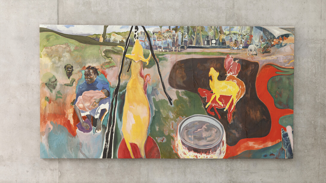 Michael Armitage, "Amongst the Living", 2022, installation view third floor Kunsthaus Bregenz, 2023. Photo by Markus Tretter. Courtesy of the artist and The Museum of Contemporary Art, Los Angeles © Michael Armitage, Kunsthaus Bregenz