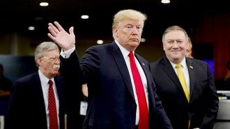 El trío de la Casa Blanca: Bolton, Trump y Pompeo