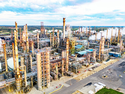 The oil refinery in Rosemount, Minnesota, USA 