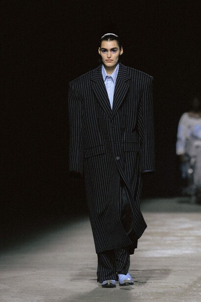 Pitti Uomo 105, Firenze, Italia.  Le fibre utilizzate sono lana 100% riciclata e riciclabile, nylon 100% riciclato