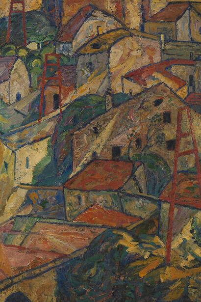 Anton Peschka, Krumau cityscape (detail), 1920. Mit freundlicher genehmigung des Wien Museum