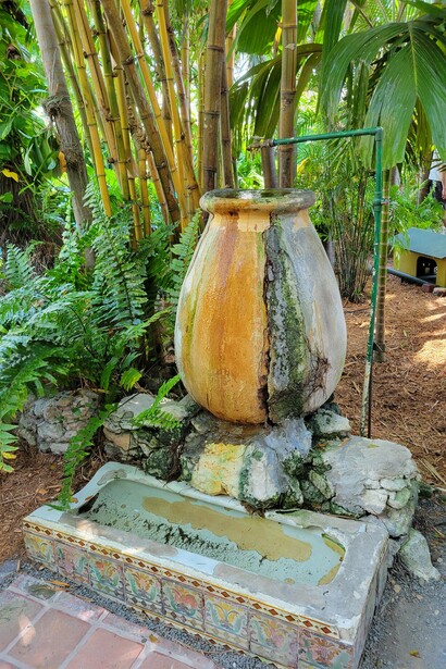Hemingway's Garden Urinal Fountain in Key West, Florida, reflecting the couple's unconventional lifestyle
