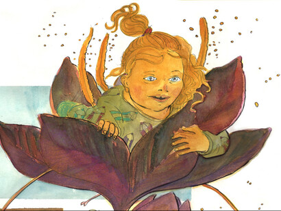 "La Princesa de azafrán". Ilustración de Niccolò Pizzorno, tomada se la novela de cuentos de hadas: "Mammoy" de Patrizia Boi
