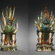 Tomb guardians, China, probably Shaanxi province, Xi'an, Tang dynasty (618 - 907), early 700s. Courtesy of the Cleveland Museum of Art