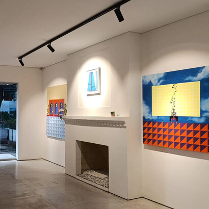 Varios artistas, Cartografías de la materia, vista de exhibición. Cortesía de Galería Duque Arango