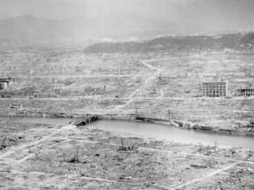 Hiroshima, Japon, après le bombardement atomique du 6 août 1945 : un paysage de ruines qui témoigne de l’ampleur de la destruction