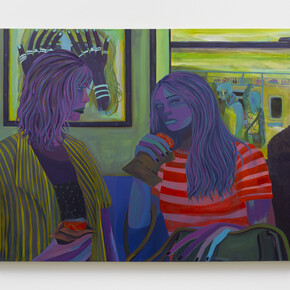 Danielle Roberts,
passing under (moving still), 2023,
acrylic on linen,
36 x 48 in,
91.4 x 121.9 cm. Courtesy of the artist and Micki Meng Gallery