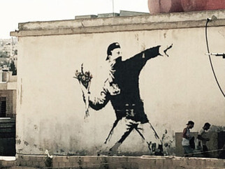 Banksy mural in Bethlehem, West Bank, Palestine