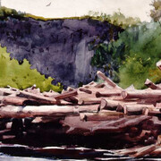 Winslow Homer (American, 1836-1910), The Hudson River at Blue Ledge, Essex County, 1889

