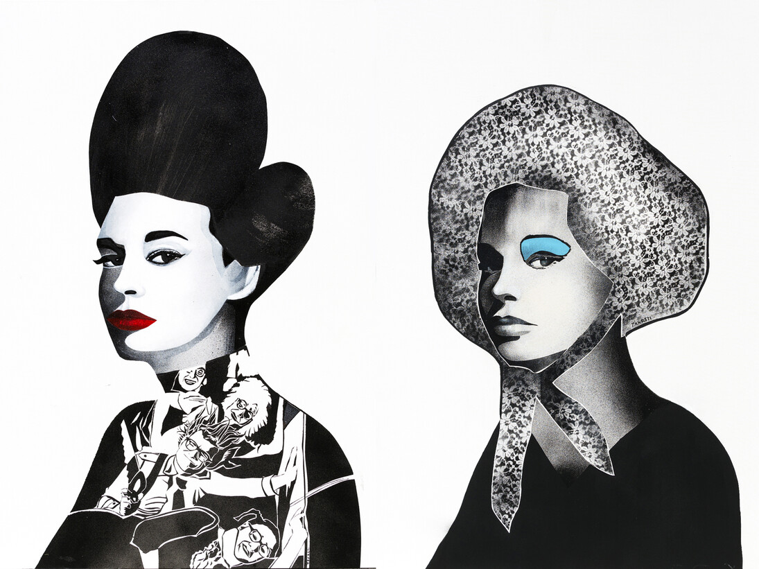 Khaled Takreti, Je Suis Con, 2014, Acrylic on canvas, 165 x 618 cm (detail)