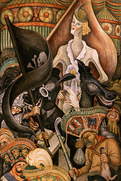 Diego Rivera, Carnaval de la vida mexicana, 1936 (tercer panel, detalle)